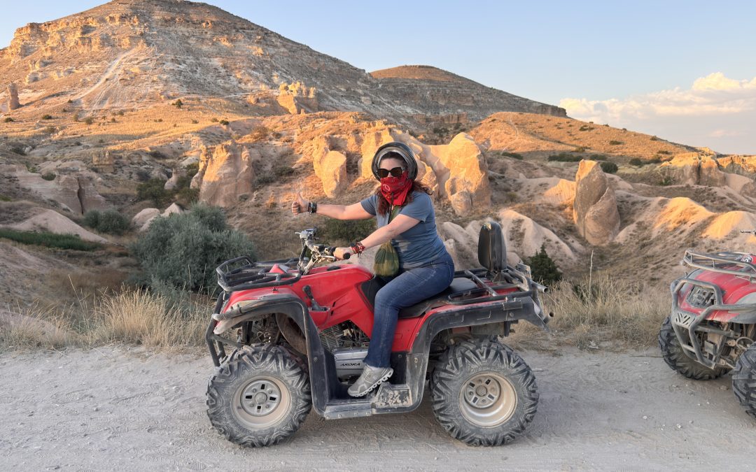 Me riding ATV in Cappadocia