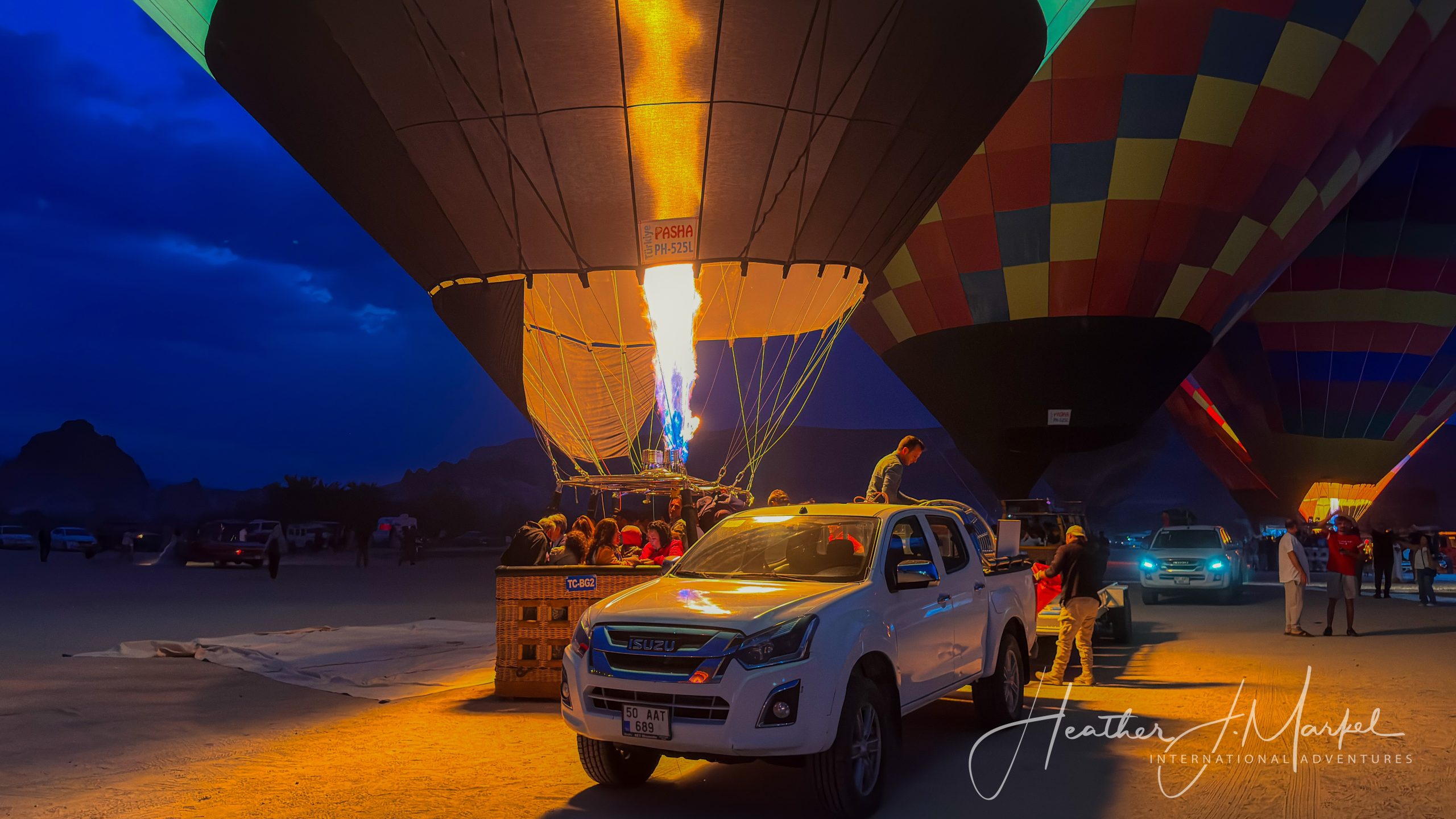 preparing for takeoff in a balloon in Cappadocia