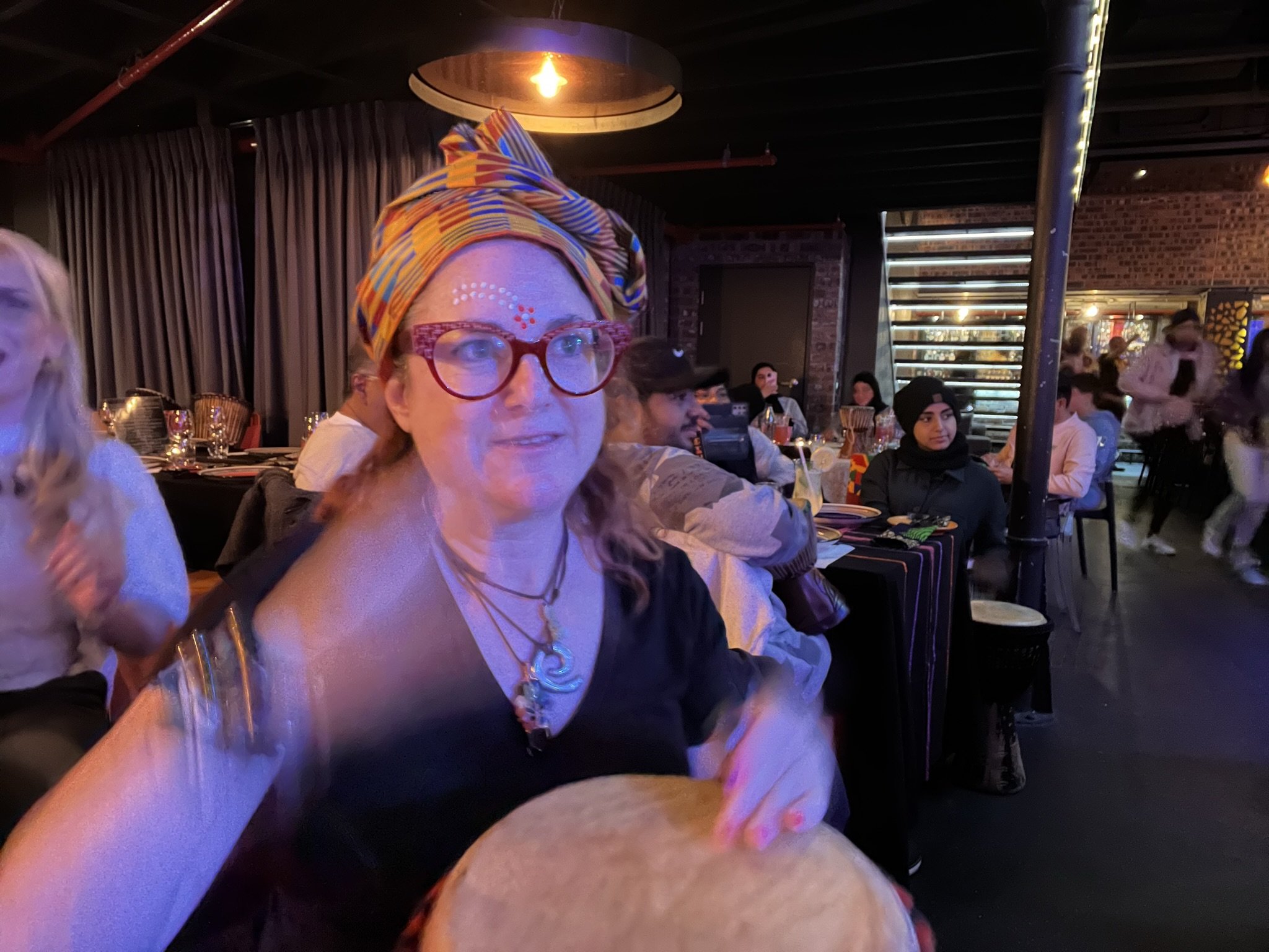 drumming at Gold Restaurant