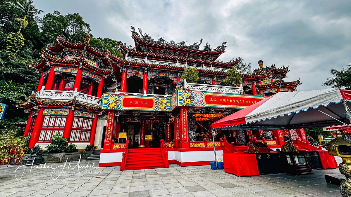 in front of the temple