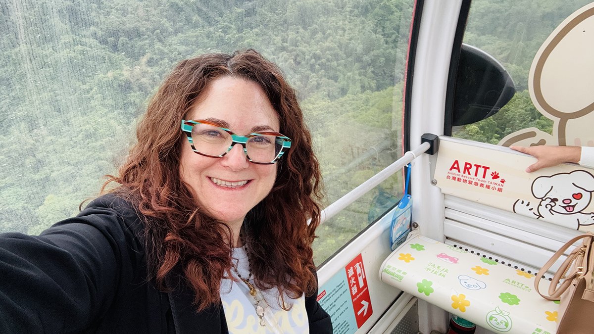 riding the gondola at Maokong