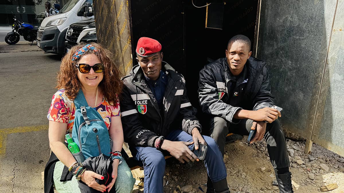 me with police in Dakar