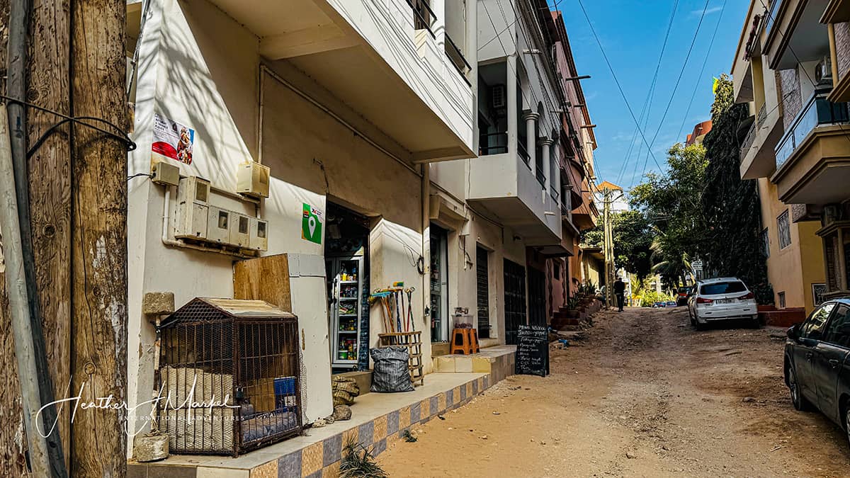 Dakar sandy street in Oukam